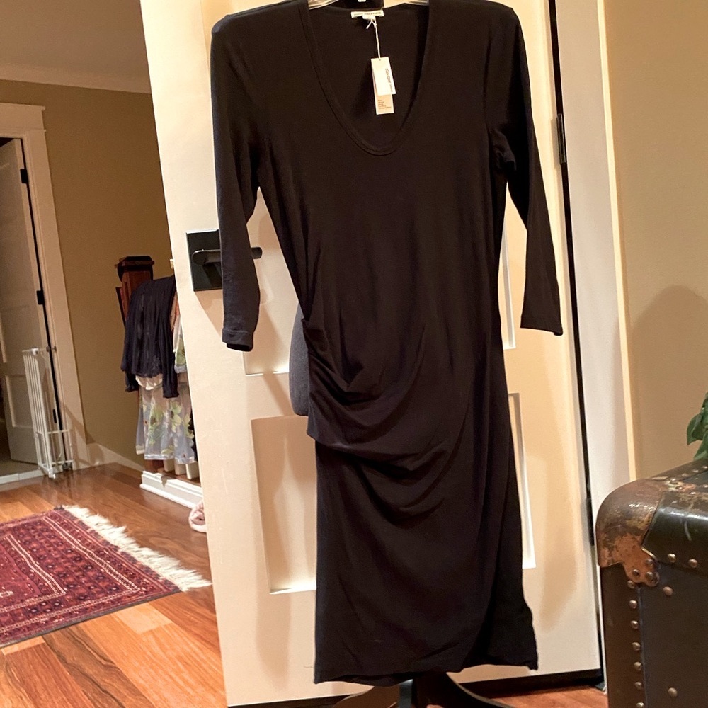 NWT James Peres Size 3 Little Black Dress Long Sleeves Body Con